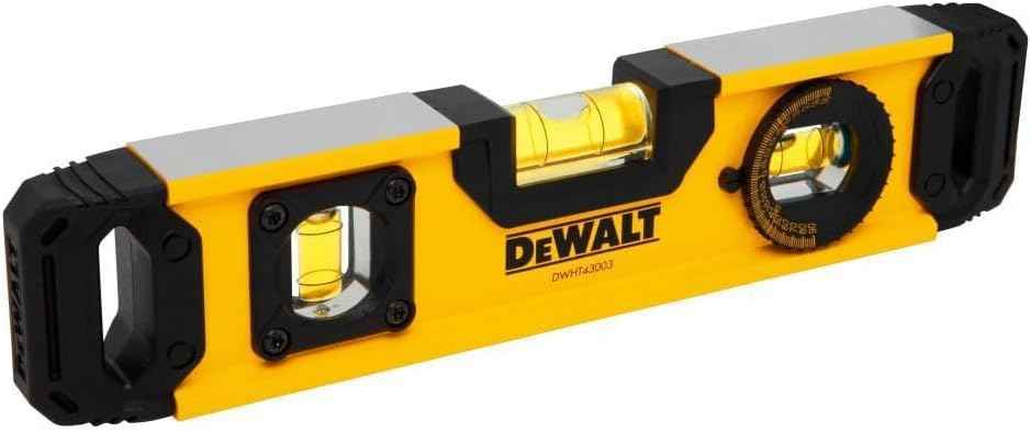 DEWALT 9 Inch Magnetic Torpedo Level – Weather-Resistant Tool for Patio Build and Site Setup