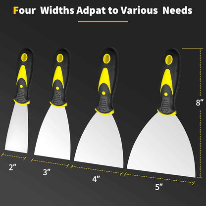 Putty Knife 4-Piece Set – Efficient Wall Repair Tools for Home Office Renovation and Studio Builds