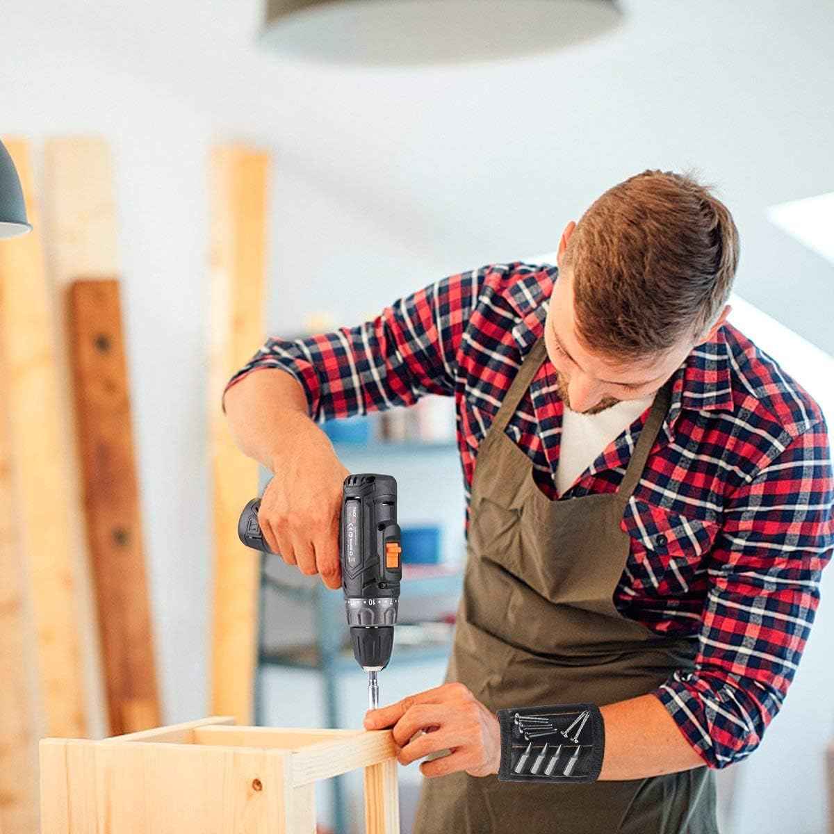 LATME Magnetic Wristband – Unique Birthday Gift for Dad, Handy Tool Wrist Band for Holding Screws and Drill Bits