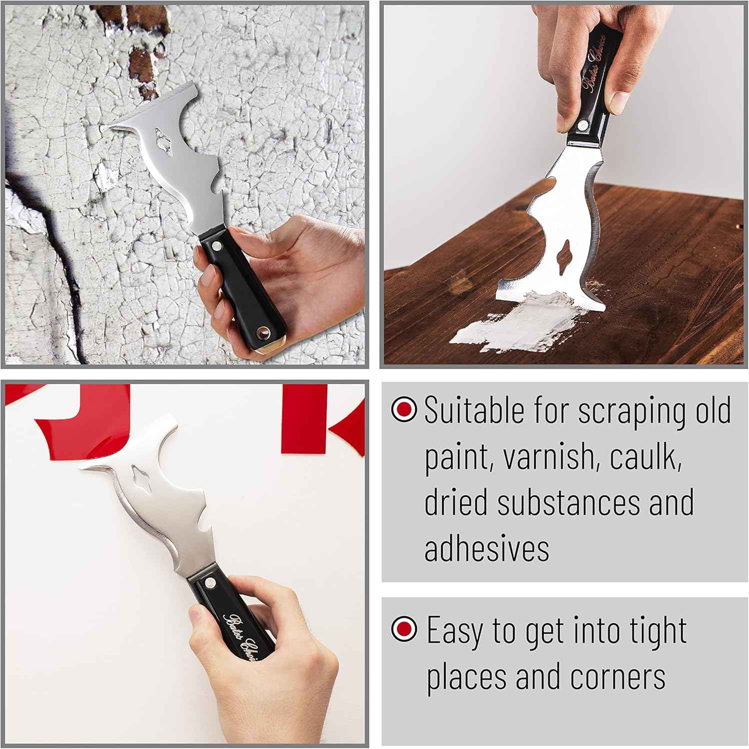Bates 10 in 1 Paint Scraper – One Tool Replaces a Drawer Full of Scrapers