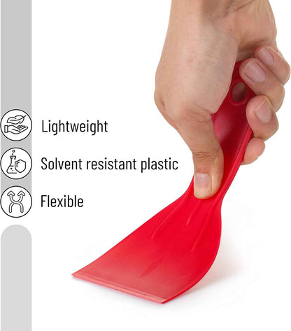 Bates 6 Pack Plastic Putty Knife Set - Contractor Job Site Tools, Efficient Multi-Size Scraper Kit