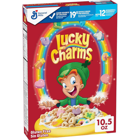Lucky Charms Gluten Free Cereal with Marshmallows – Safe Gluten-Free Breakfast for Kids, Limited Edition Jumbo Rainbows, Giant 26.1 oz Family Box