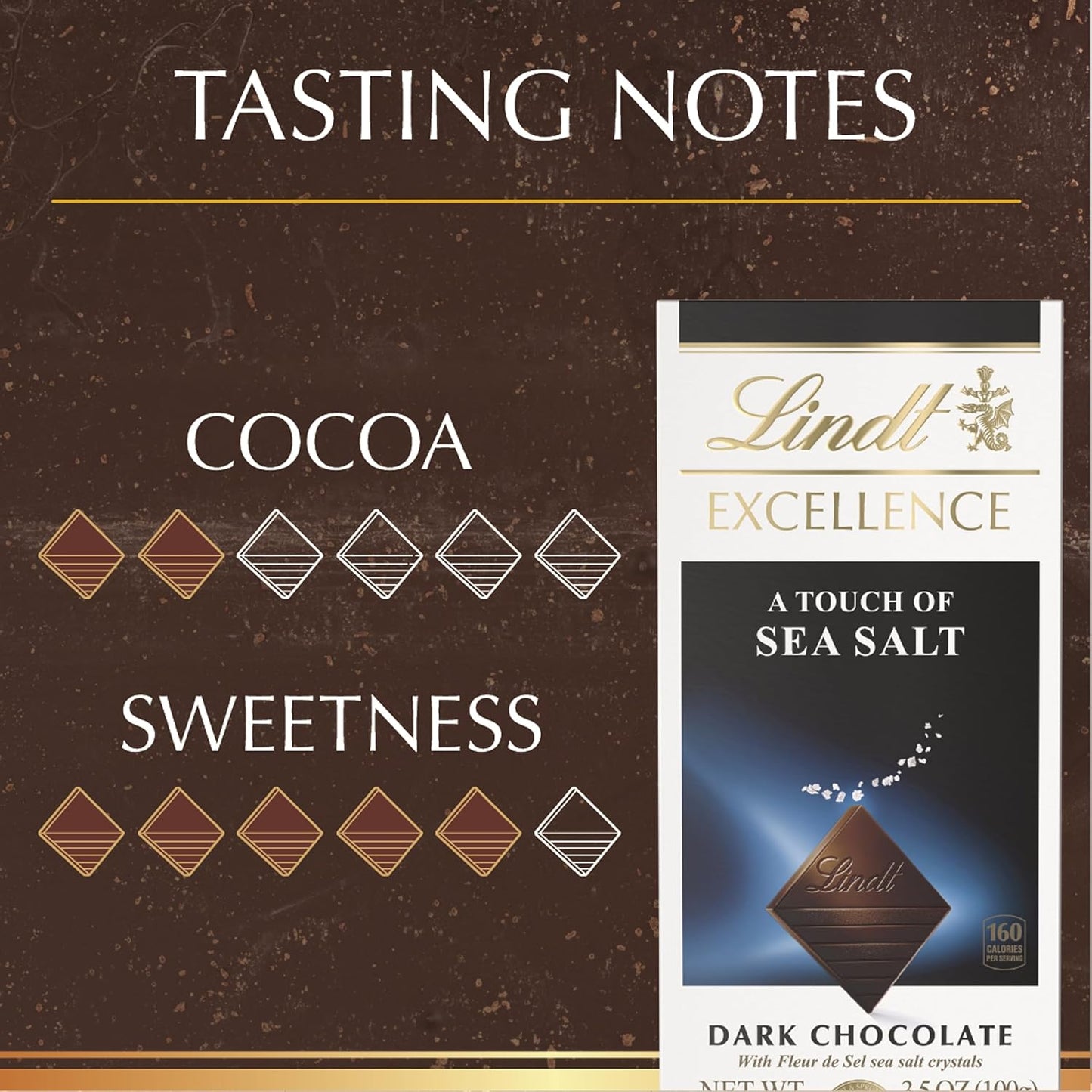 Lindt Excellence Sea Salt Bar 12-Pack – Premium Birthday Gift for Her, Elegant Dark Chocolate Present