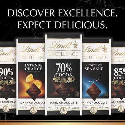 Lindt Excellence Sea Salt Bar 12-Pack – Premium Birthday Gift for Her, Elegant Dark Chocolate Present