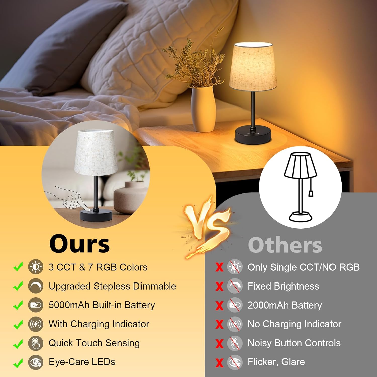 linen fabric shade providing soft, non-blinding light transmission