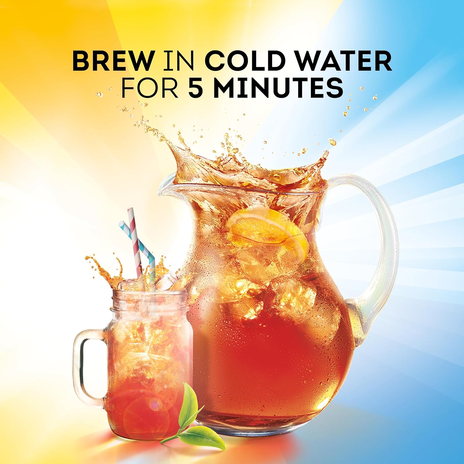 Lipton Cold Brew Iced Tea Bags for Health-Conscious Hydration Routines, Zero Calorie Family Size Cold Brew for Daily Wellness