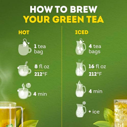 Lipton Signature Blend Green Tea with Jasmine – Calming Daily Wellness Ritual, 100mg Flavonoids Per Cup