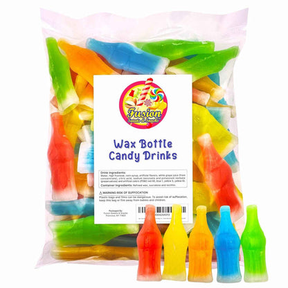 Wax Bottle Candy Drinks – Assorted Liquid-Filled Wax Bottles, Novelty Stocking Stuffer and Small Birthday Gift for Adults Who Love Classic Sweets