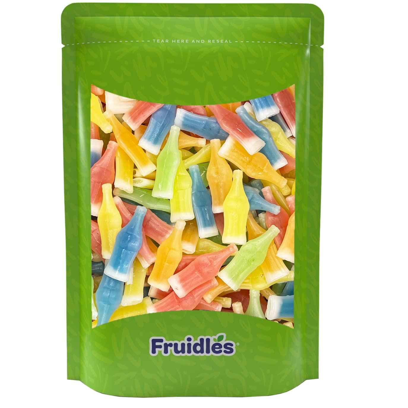 Fruidles Original Wax Bottles Candy – Non-Melting Party Favors for Kids' Birthday Treat Bags, Resealable Half Pound Bag