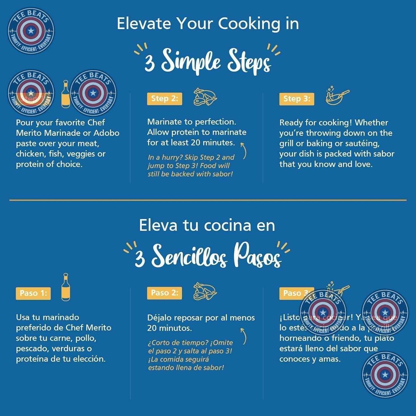 Chef Merito Meat Marinade – 25 oz Bottle for Patio Cookouts, Camping Trips, and Outdoor Grilling