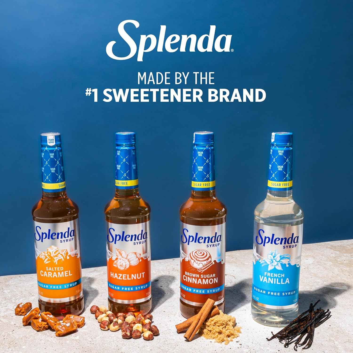Splenda Coffee Syrup Brown Sugar Cinnamon Sugar Free - Thoughtful Gift for Coffee Lovers Following a Diabetic Friendly Diet