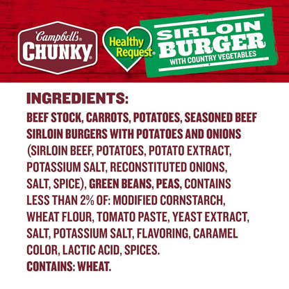 Campbell's Healthy Request Beef Sirloin Vegetable Soup – Quick 5-Minute Office Lunch with Pull-Tab Lid and 17g Protein