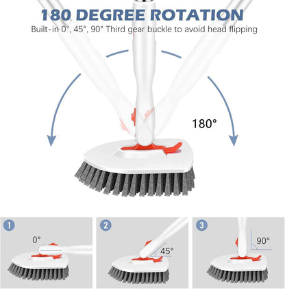 SetSail Floor Scrub Brush – All-in-One Cleaner for Small Apartments, 3 Heads Replace Your Mop and Brush