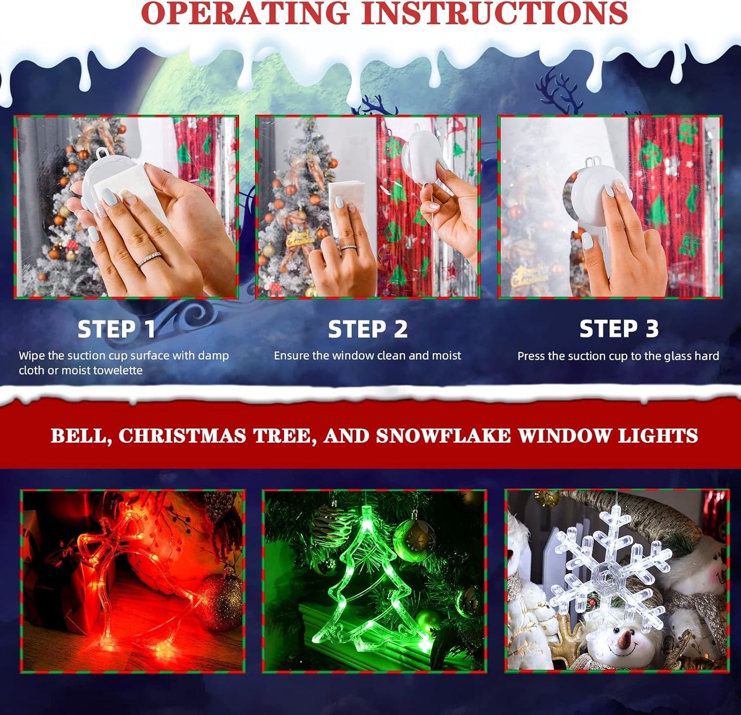 LOLStar Christmas Window Lights – 3-Pack Holiday Decor for Living Room Windows and Cozy Indoor Ambiance