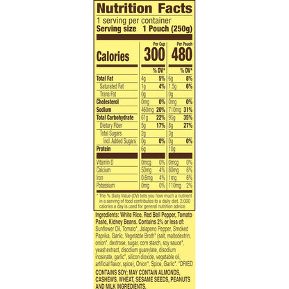 long grain white rice blend with kidney beans, bell peppers, and smoked paprika