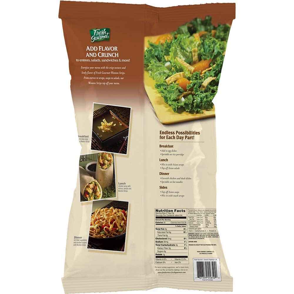 Fresh Gourmet Wonton Strips – Guilt-Free Snack for Diabetic-Friendly Diets, Crispy Salad and Bowl Finisher