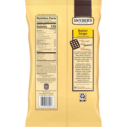 Snyder's of Hanover Butter Snaps Pretzels – Guilt-Free Low-Fat Office Snack, No Artificial Flavors 3-Pack