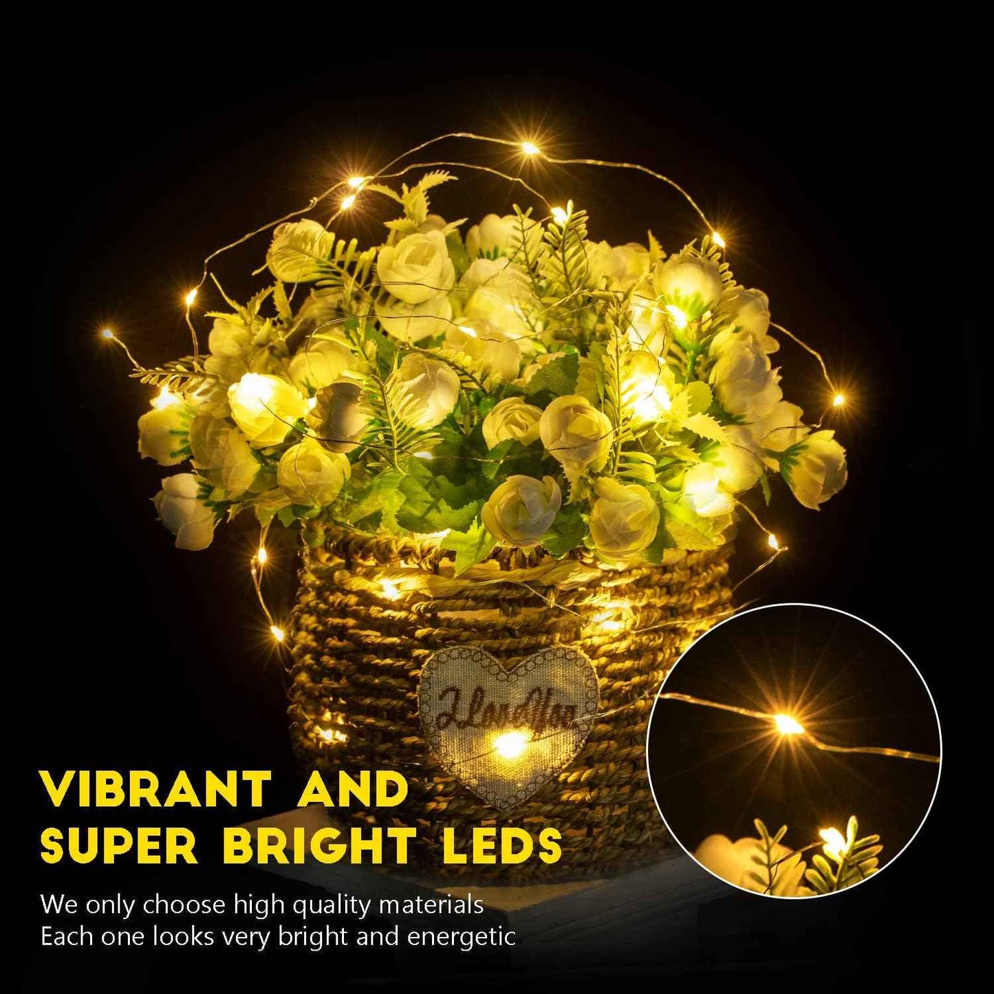 Brightown Fairy Lights Battery Operated – Safe Nursery Night Light, Cool-to-Touch LED for Crib Shelf, Mobile, and Sleep Corner