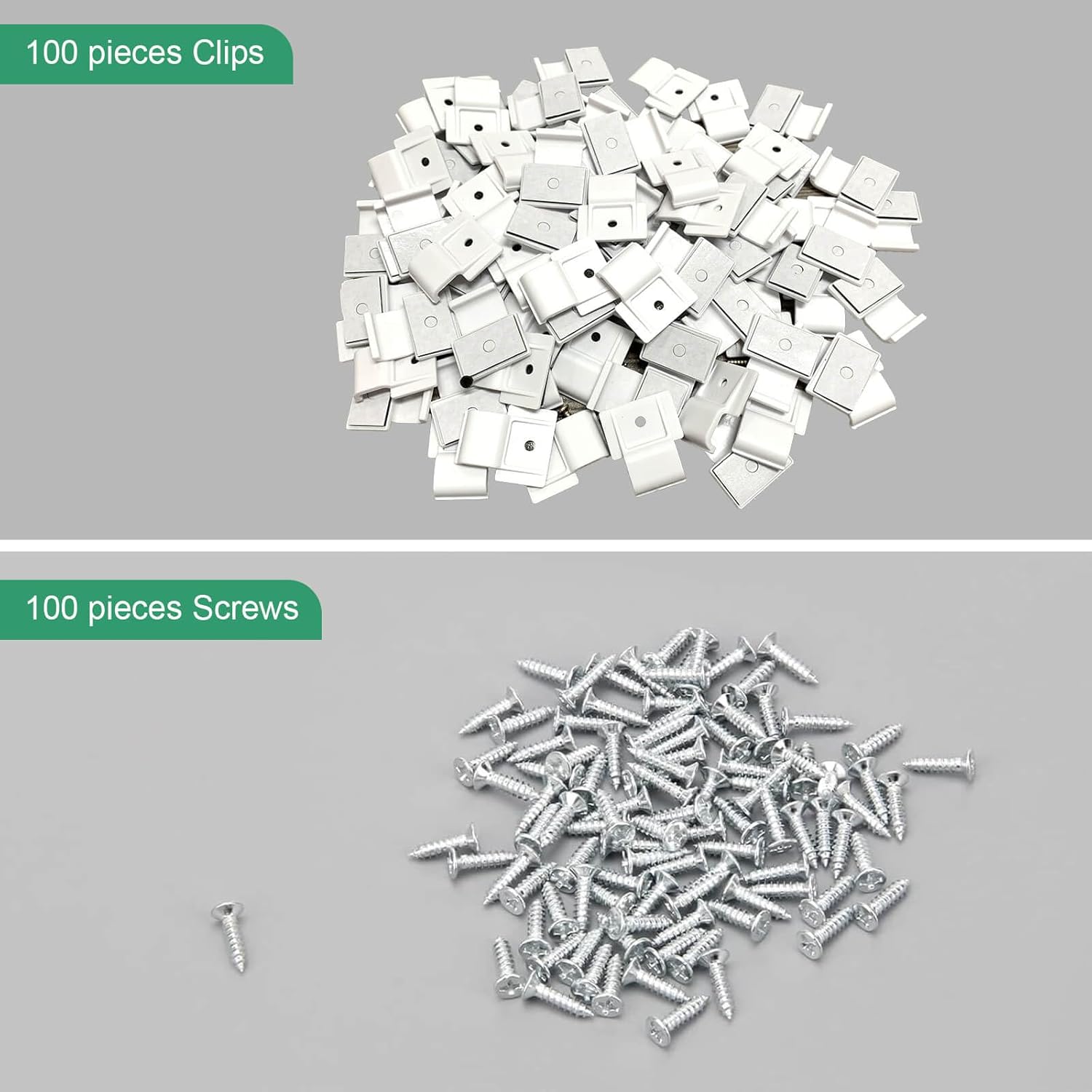 low-profile clip design that sits flush against the strip for a tidy finish