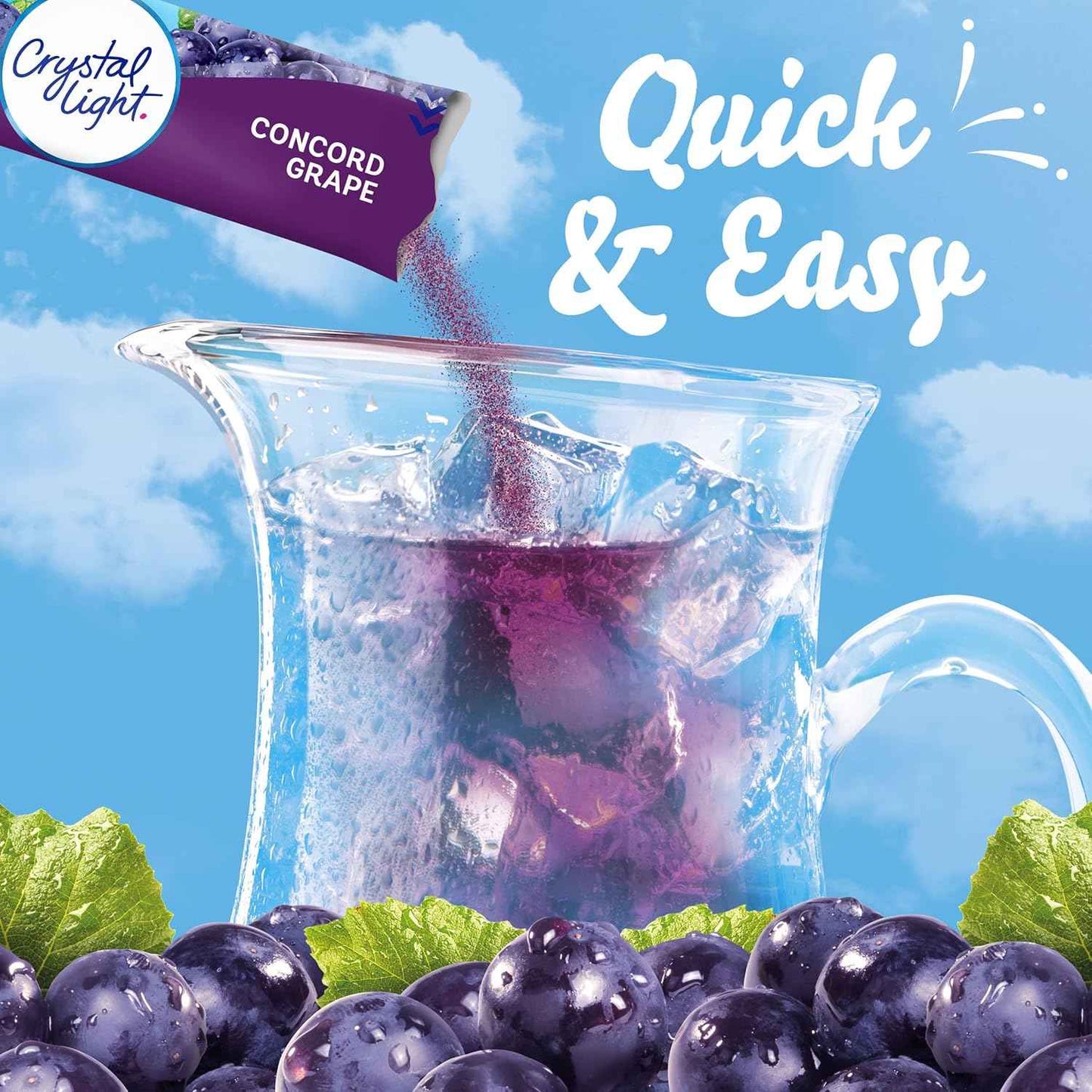 Crystal Light Grape Energy Drink Mix – Mid-Workday Caffeine Lift Without the Crash for Busy Professionals, Pocket-Sized Sachets