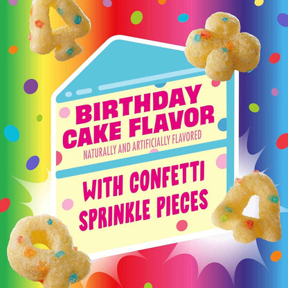 Lucky Charms Rainbow Sprinkles Birthday Cake Cereal with Marshmallows – Fun Kids Breakfast Cereal for the Family Table, 10.9 oz