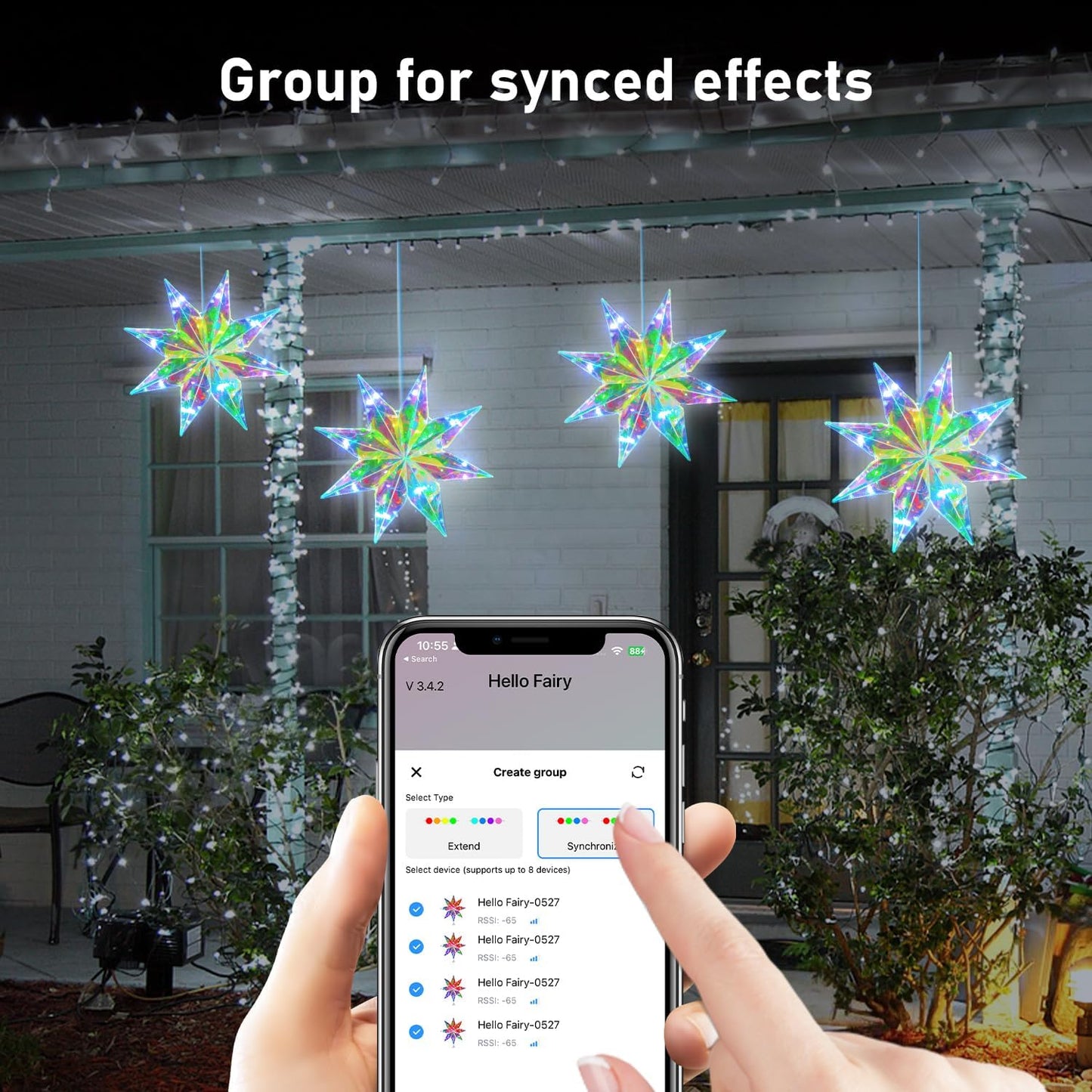 LumaGlow Holographic Star Topper – Thoughtful Christmas Gift for Mom, Smart App-Controlled Holiday Decor