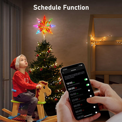 LumaGlow Holographic Star Topper – Thoughtful Christmas Gift for Mom, Smart App-Controlled Holiday Decor