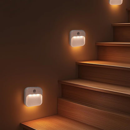 LumaGlow Motion Night Light 2 Pack – Flameless Staircase Safety Light for Elderly Fall Prevention