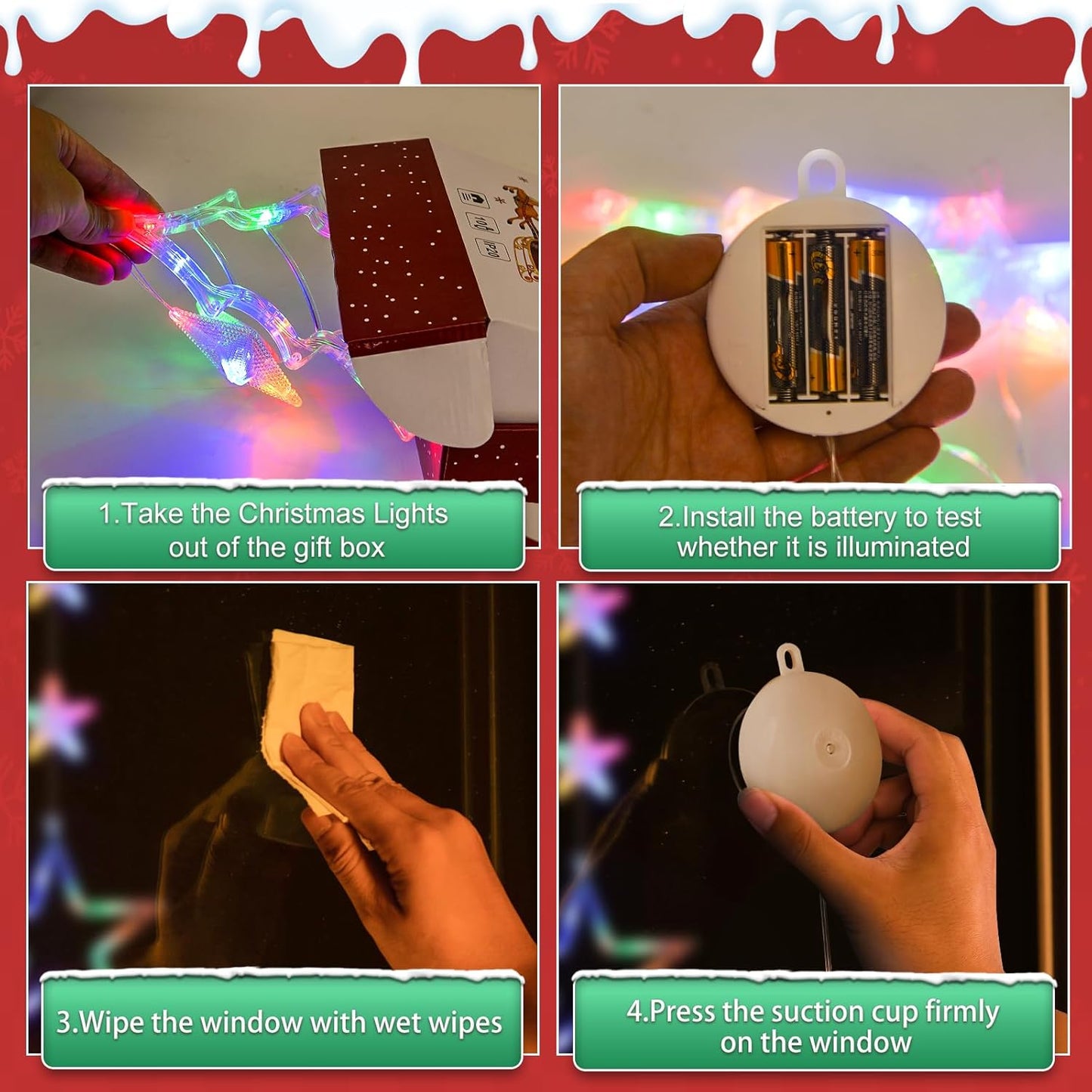 Lumalights Flameless Christmas Window Lights – Cool-to-Touch LED Decor Safe for Kids, Pets & Curtains