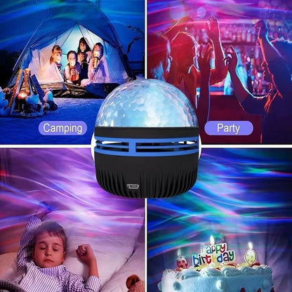 LUMENA Modern Round Aurora Projector – Ambient RGB Mood Lamp for Bedroom and Living Room Decor with Dual Patterns