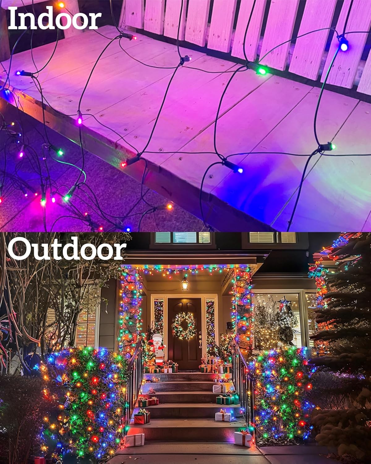 LumEver LED Christmas Net Lights 6x6ft Cozy Living Room Greenery and Mantel Decor
