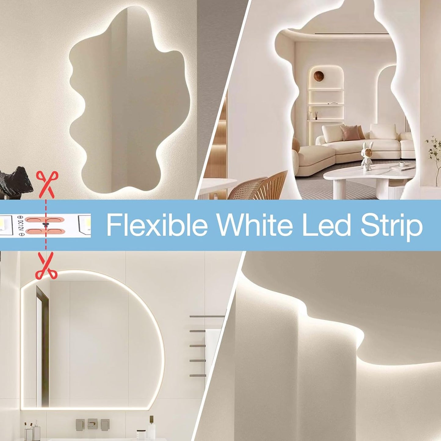 Lumichoice AuraGlow LED Strip Lights – Low-Heat 12V Tape for Kids and Pet Safe Bedroom Lighting, 6500K Dimmable
