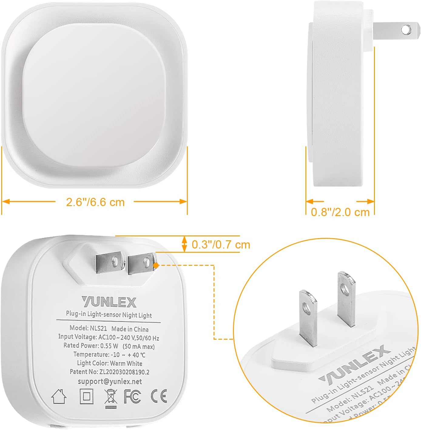 LumiDream LED Night Light for Elderly Parents, Auto Dusk to Dawn Sensor for Hallway and Stairs
