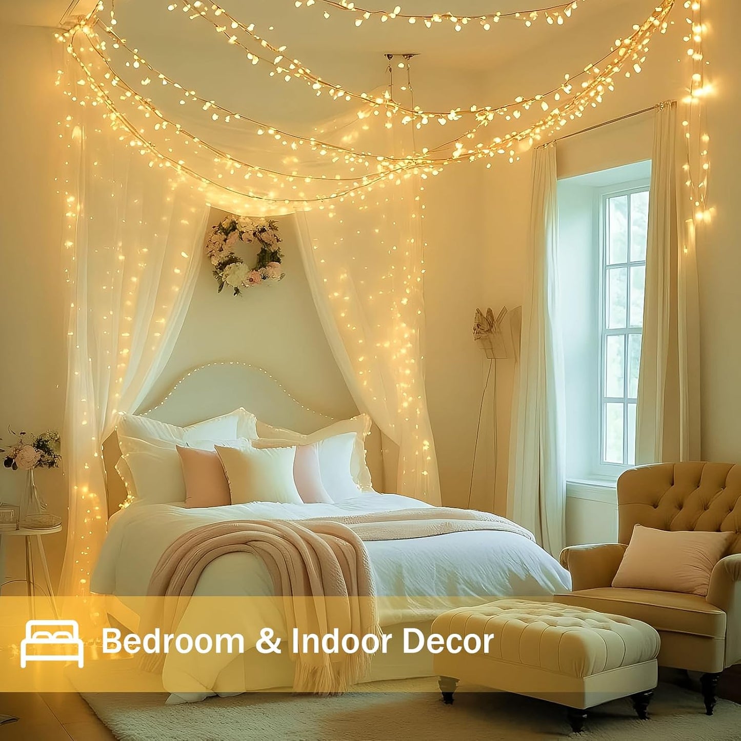 Lumify 200 LED String Lights Dimmable Twinkle Fairy Lights Plug in – Aesthetic Mood Lighting for Reading Nook and Dining Room Centerpiece