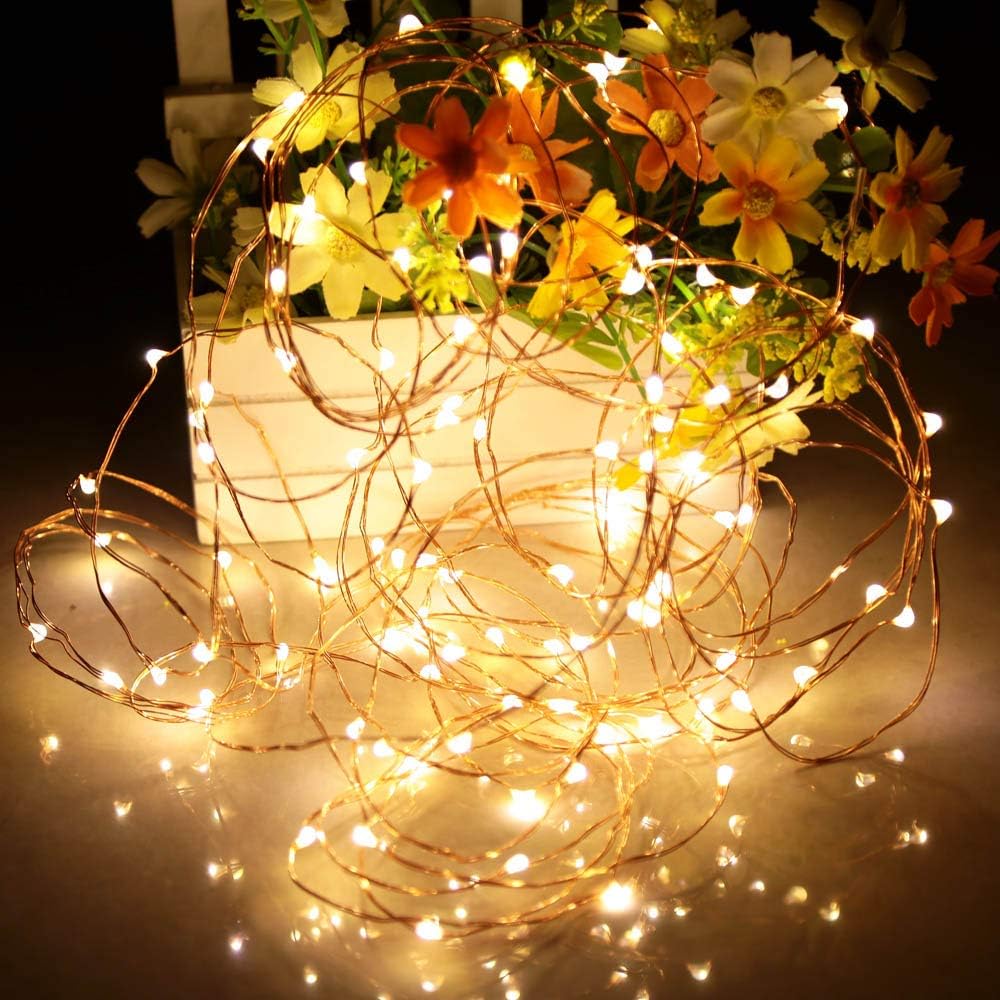 Lumify LED Fairy Lights Battery Operated – 16ft Warm White Copper Wire for Cozy Bedroom Walls and Headboard Ambiance
