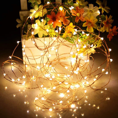 Lumify LED Fairy Lights Battery Operated – 16ft Warm White Copper Wire for Cozy Bedroom Walls and Headboard Ambiance