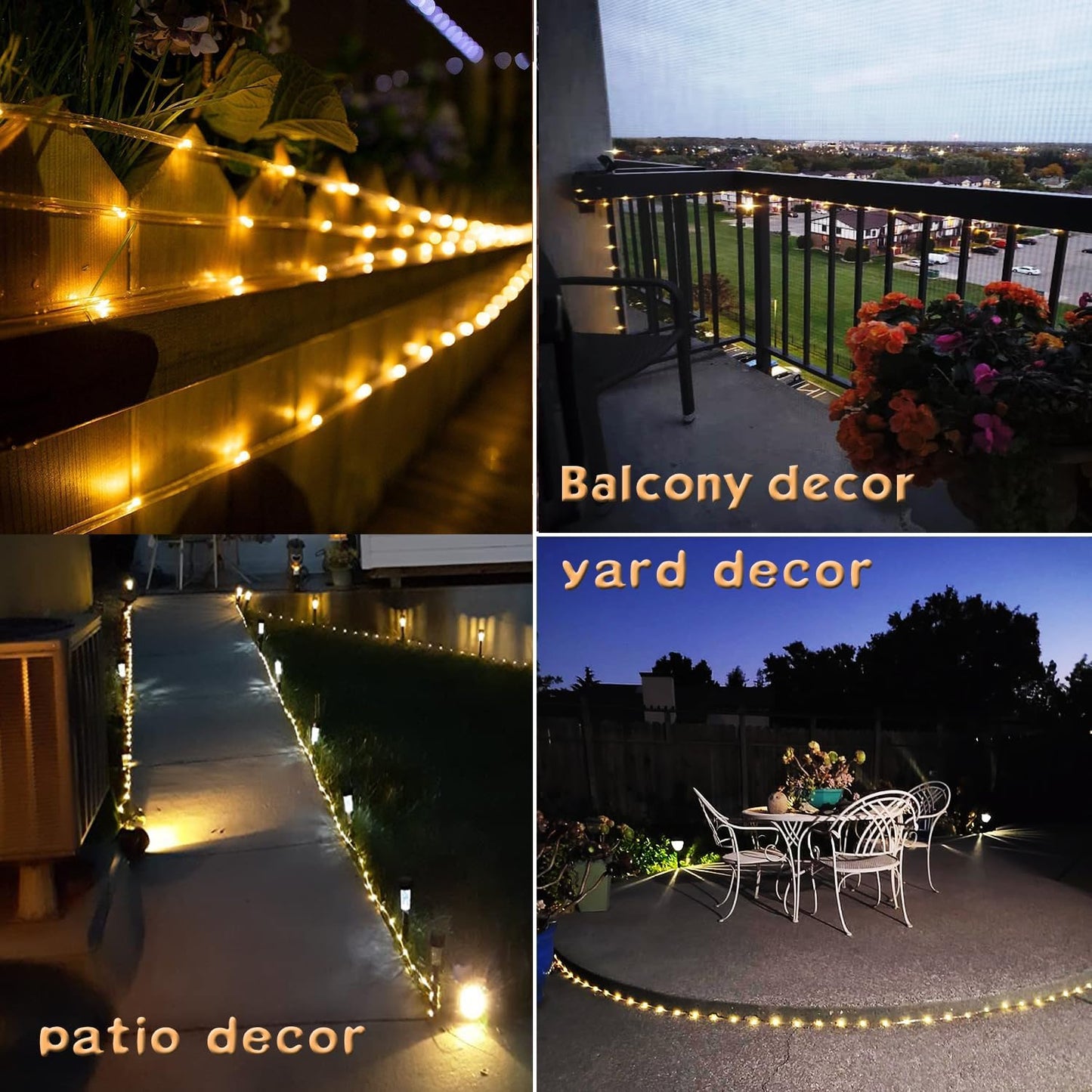 Lumify Solar Rope Light 39FT Warm White Flexible Tube for Cozy Living Room Aesthetic and Indoor Ambiance