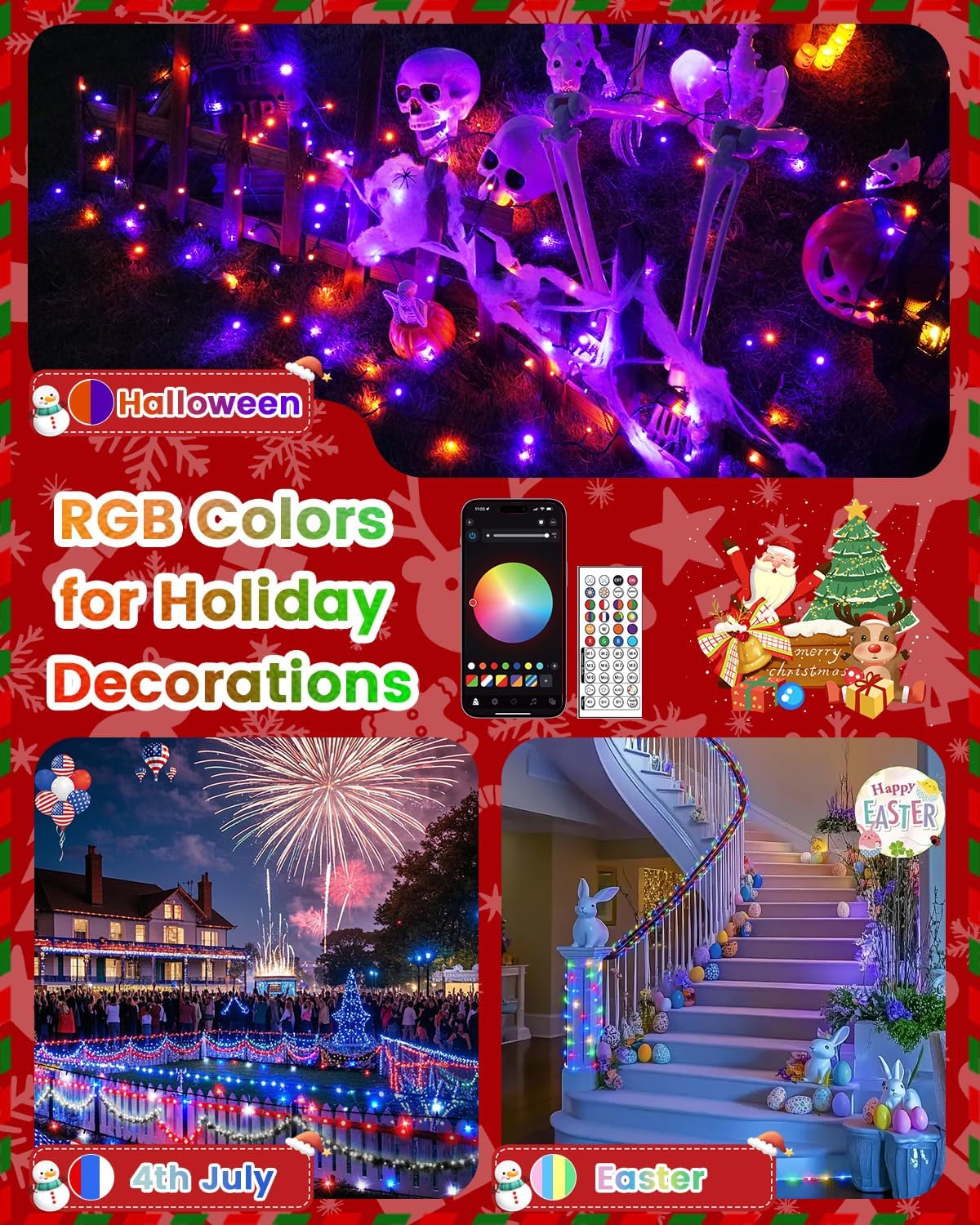 LumifyHome RGB String Lights – Living Room Aesthetic Decor, 82ft Color Changing Mood Lights with App