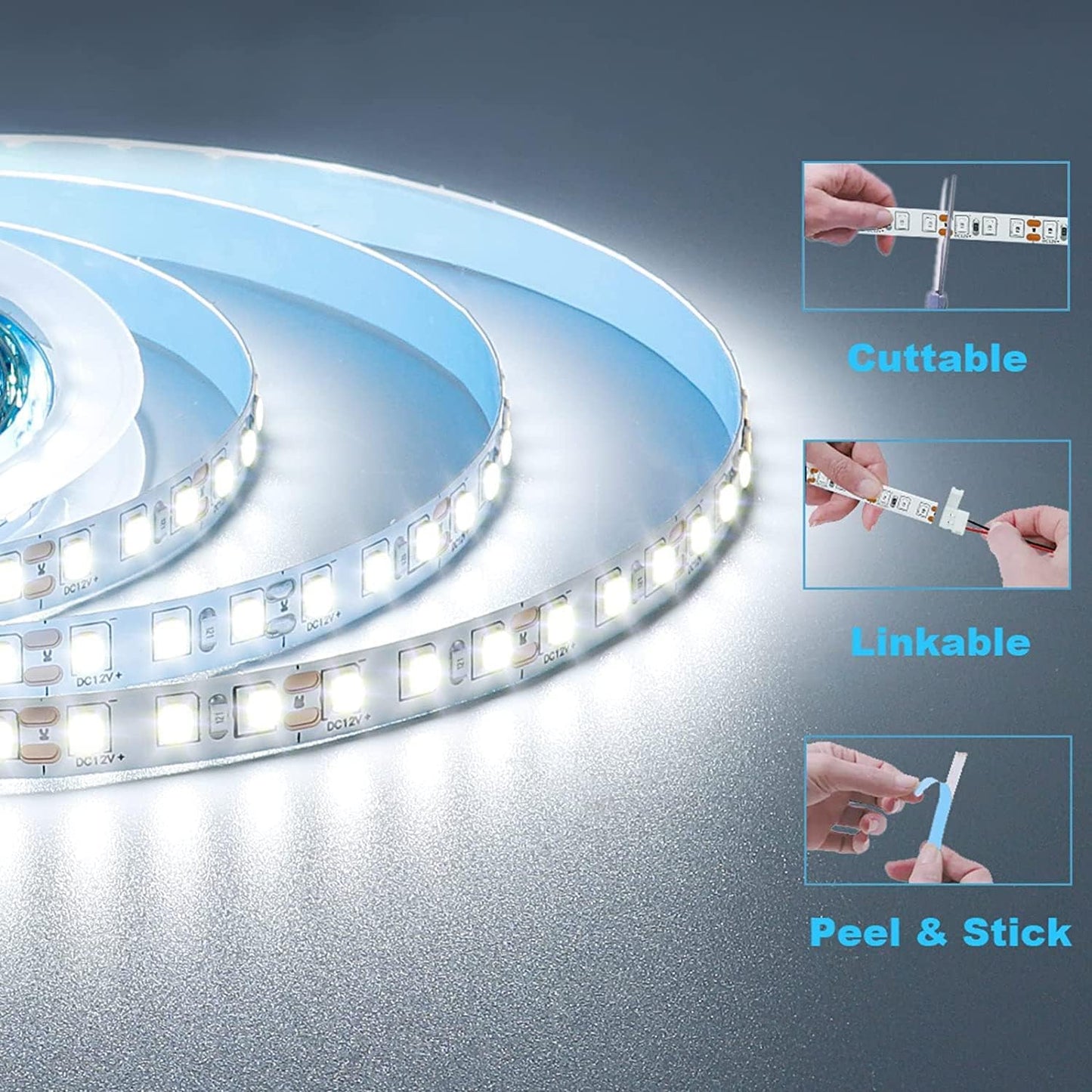 Lumiglow 600 LED Strip Light – Housewarming Gift for New Homeowners, Dimmable 16.4ft Warm White Bedroom Accent