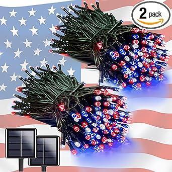 Lumimuse 2-Pack Solar String Lights – 200 LED Green Wire Outdoor Decor for Pergola, Porch and Fence Line, IP65 Weatherproof for Rain or Snow