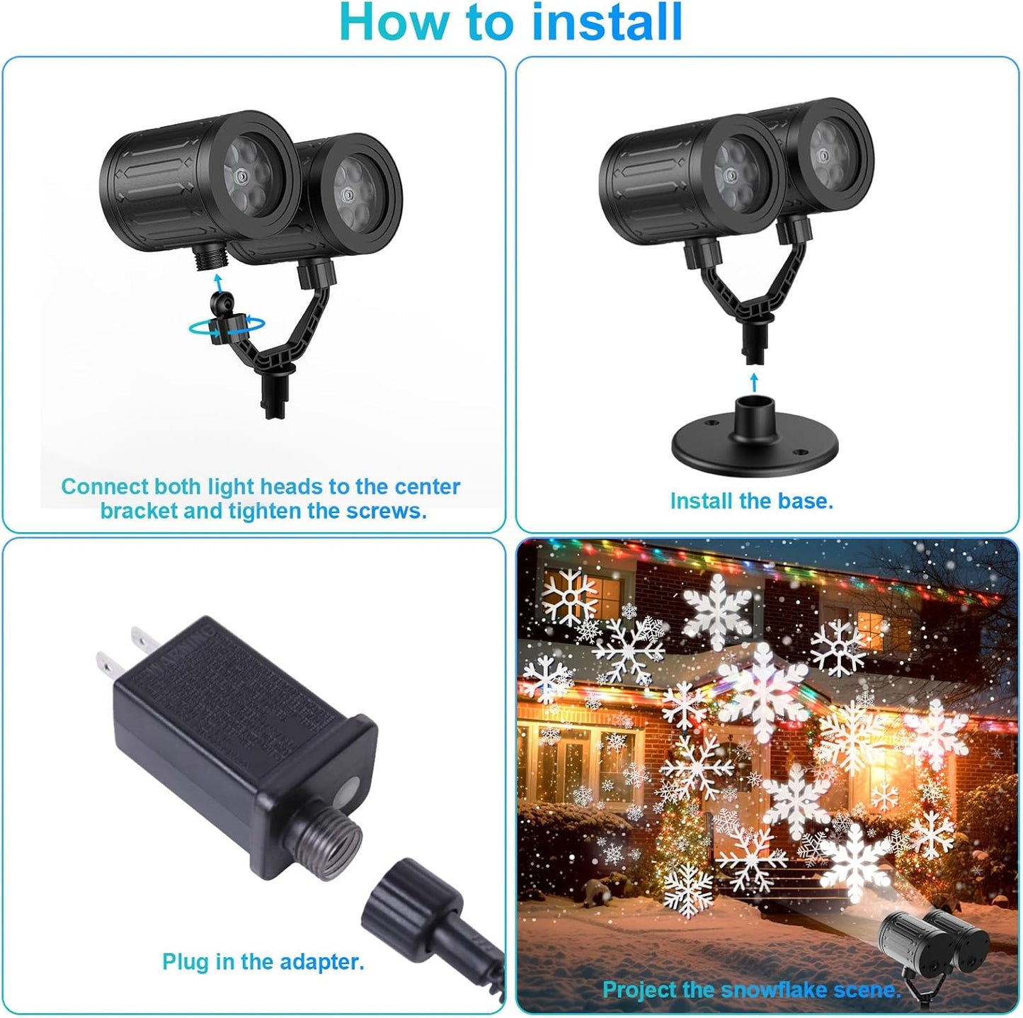 LuminaGlow Snowflake Projector – Thoughtful Holiday Gift for Mom, Parents, and Neighbors Who Love Seasonal Decorating