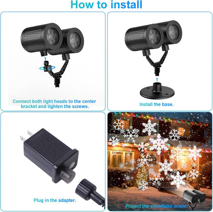 LuminaGlow Snowflake Projector – Thoughtful Holiday Gift for Mom, Parents, and Neighbors Who Love Seasonal Decorating