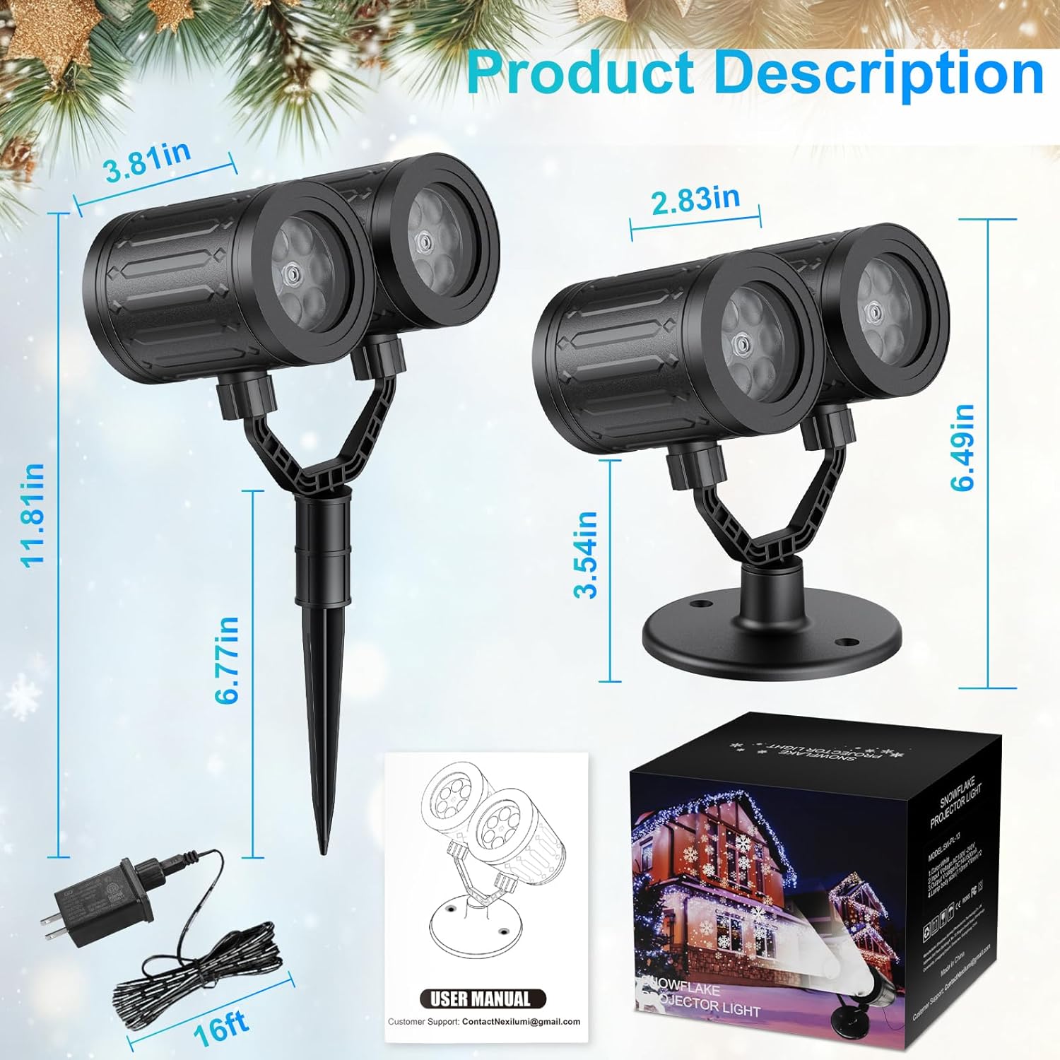 LuminaGlow Snowflake Projector – Thoughtful Holiday Gift for Mom, Parents, and Neighbors Who Love Seasonal Decorating