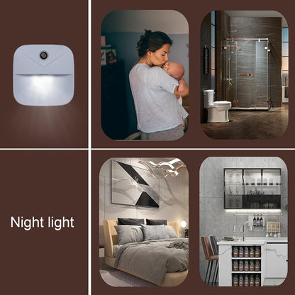 LuminAura 6-Pack Minimalist Plug in Night Light, 0.4W LED with Auto Dusk to Dawn Sensor for Uncluttered Modern Homes