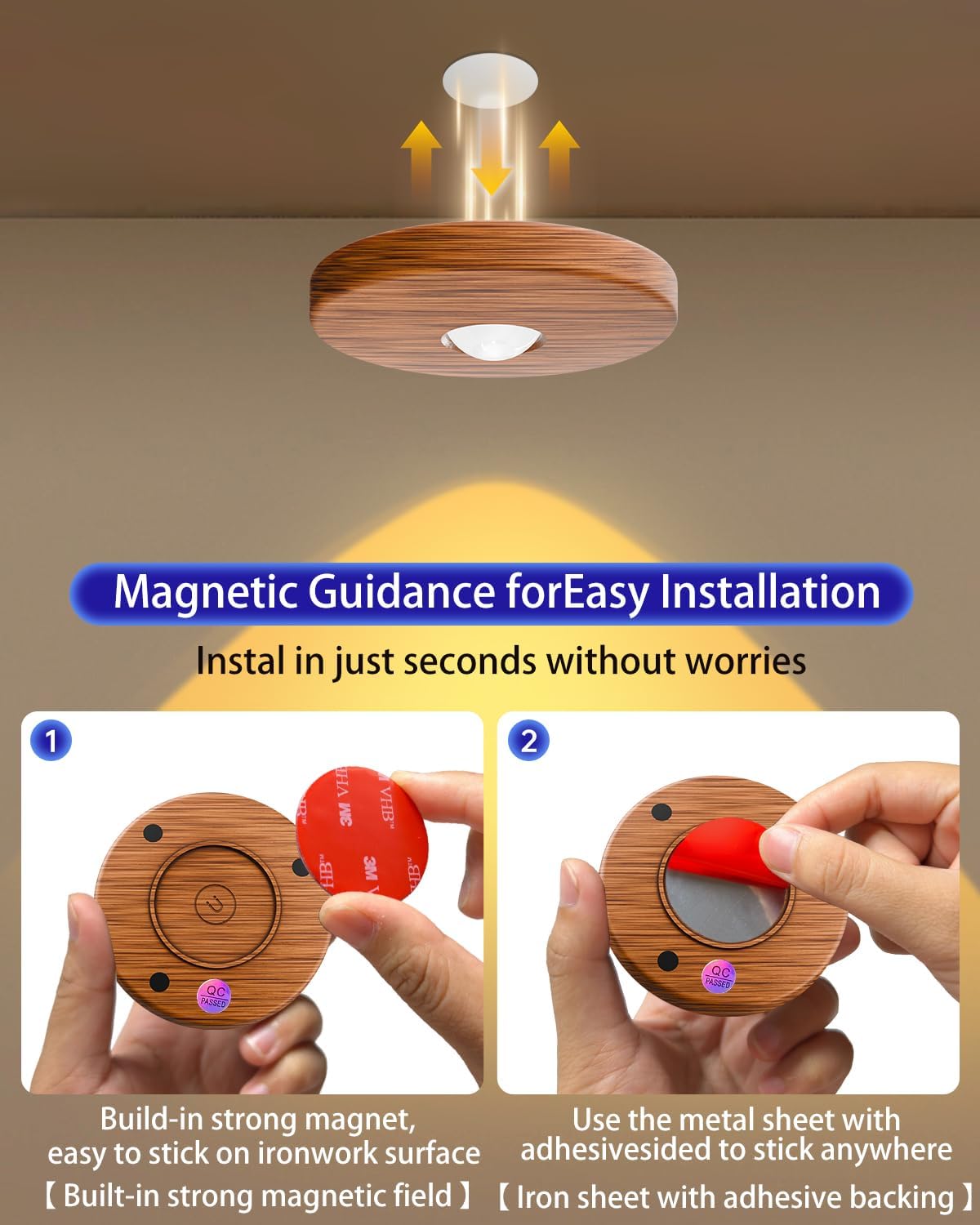 LuminAura Puck Lights – Cozy Bedroom Accent Lighting with RGB Color Modes and Dimmable Warm Glow