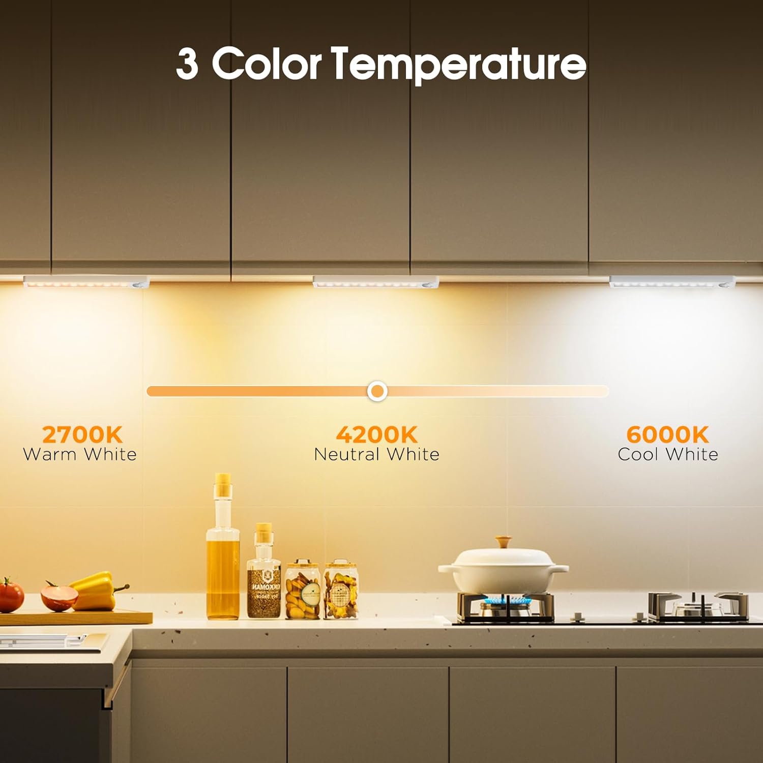 LuminBeam Cordless Cabinet Light – Clutter-Free Kitchen Counter Illumination with Hidden Magnetic Mount, 0.6 inch Slim