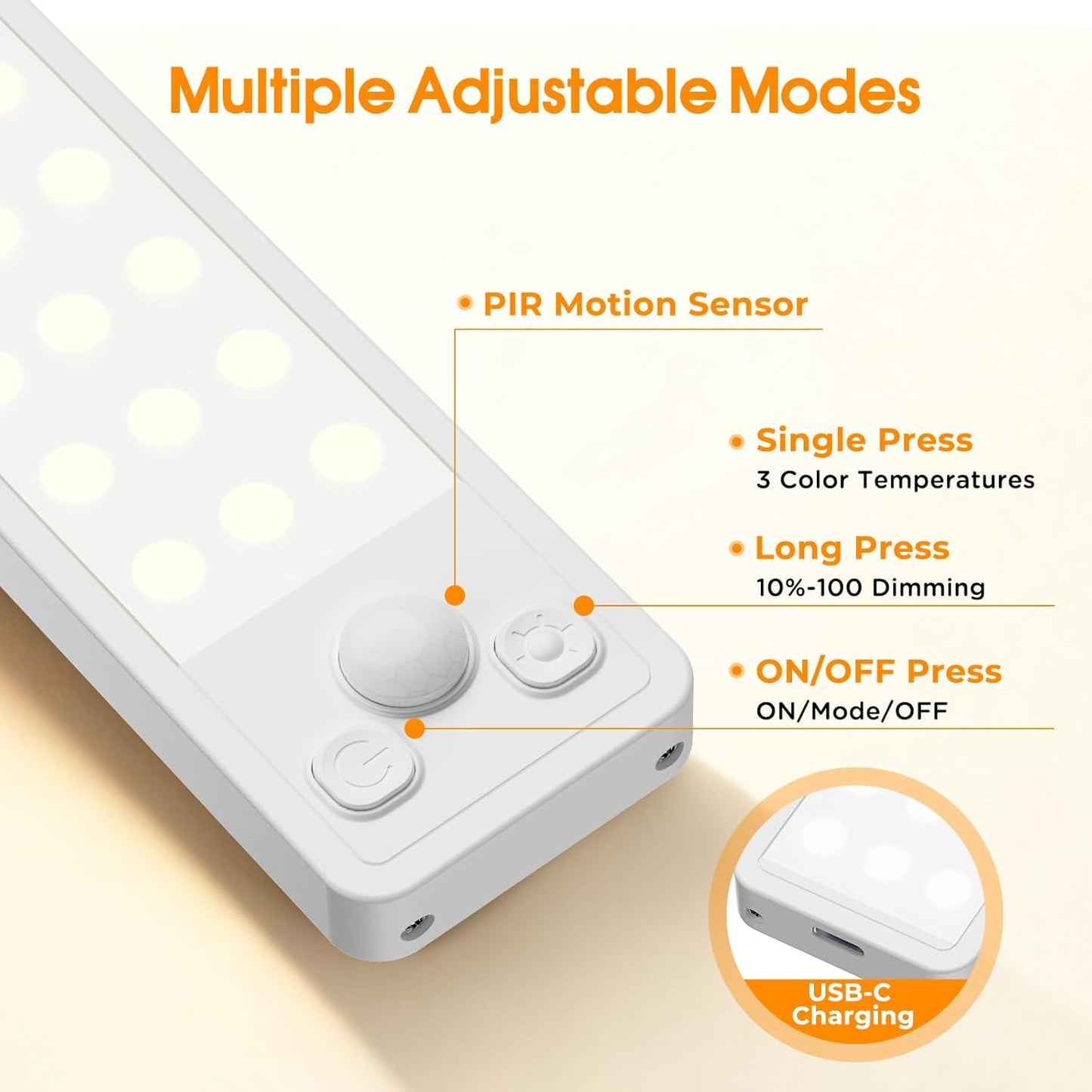 LuminBeam Cordless Cabinet Light – Clutter-Free Kitchen Counter Illumination with Hidden Magnetic Mount, 0.6 inch Slim