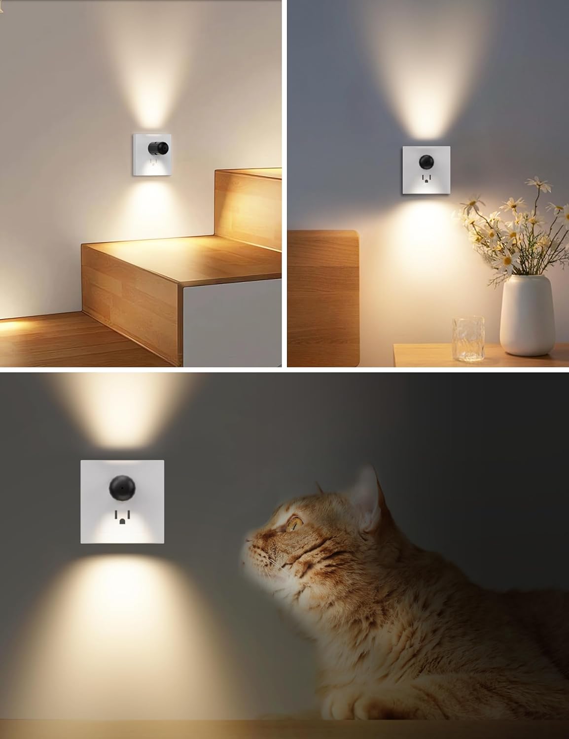 LumiNest Minimal Night Light 6 Pack – Compact 1.1 Inch Plug in Wall Light for Hallway, Bedroom and Bathroom, Simple Dusk to Dawn Design