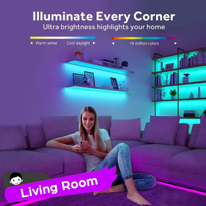 LuminGlow Battery LED Strip Lights – Low-Voltage Flameless Lighting Safe Around Kids, Pets, and Bedrooms