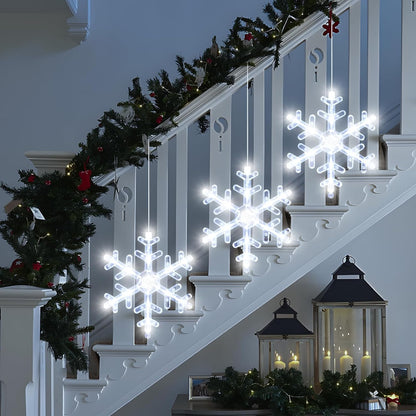 LuminGlow Flameless Snowflake Window Lights – Safe Holiday Glow for Homes with Kids, Pets & Curious Toddlers